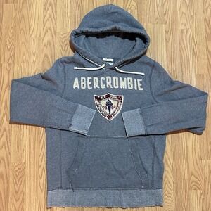 Abercrombie and Fitch Muscle Sweatshirt Hoodie Hooded Cotton Gray Women's Large